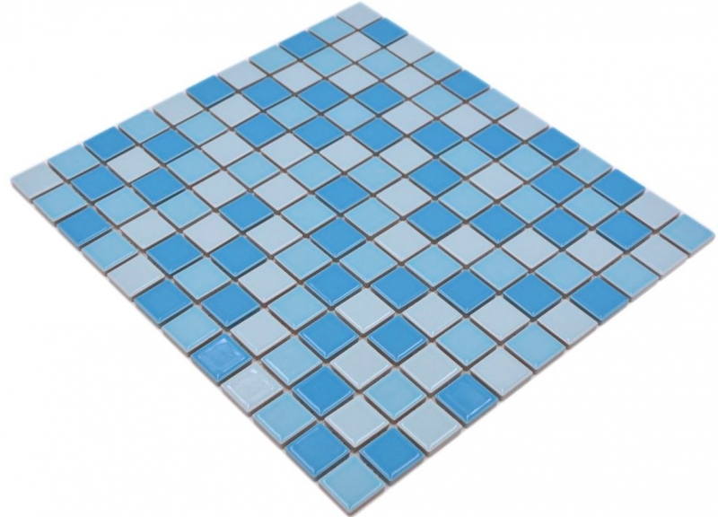 Piscina mosaico piastrelle in ceramica blu mix lucido BAD parete doccia MOS18-0406_f