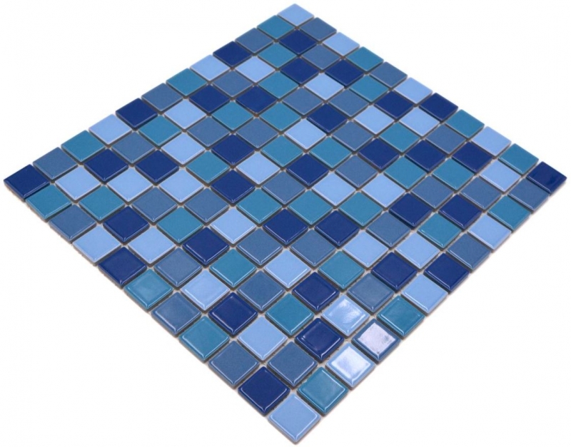 Piastrella di mosaico Mosaico ceramico blu verde turchese lucido Piastrella backsplash MOS18-0408_f