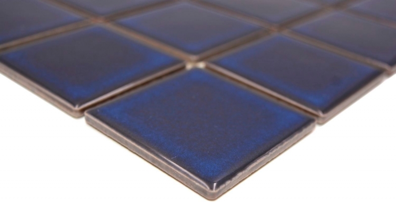 Mosaikfliese Keramik kobaltblau dunkelblau glänzend Fliesenspiegel MOS14-0405_f