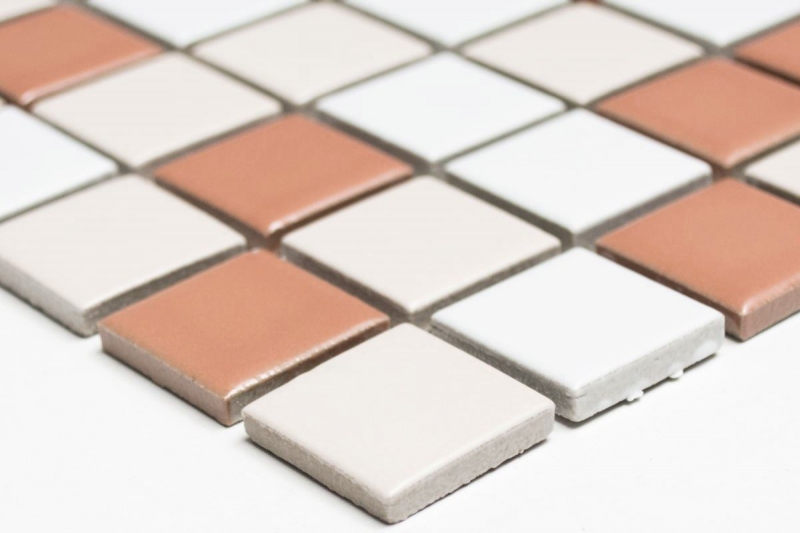 Mosaic tile ceramic white cream terracotta matt tile backsplash kitchen MOS18-1311_f