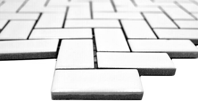 Mosaic tile ceramic herringbone white glossy kitchen tile wall tile MOS24-CHB5WG_f