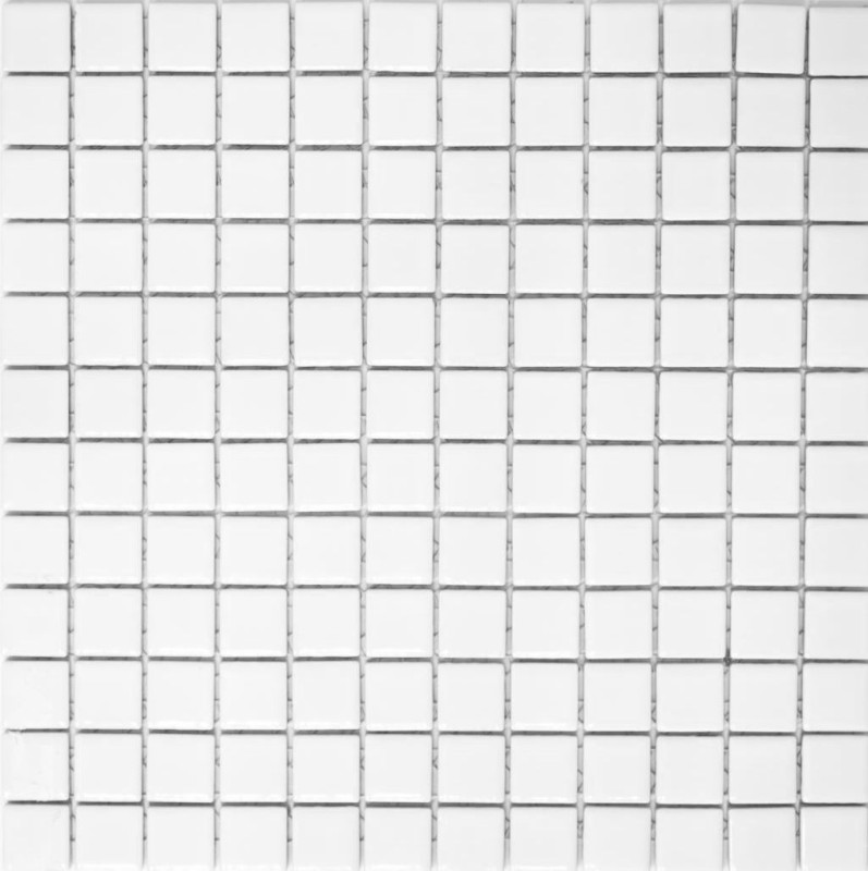 Ceramic mosaic WHITE MATT shower splashback bathroom tile kitchen splashback MOS18D-0111_f