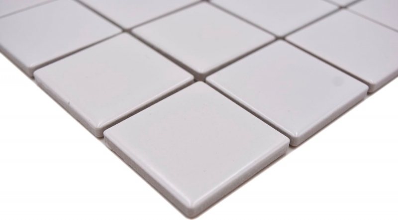 Mosaic tile ceramic white matt tile mirror bathroom wall MOS16B-0111_f