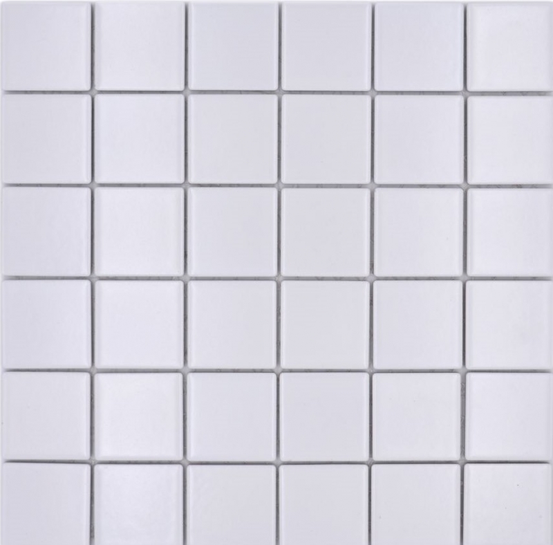 Keramikmosaik uni weiß matt Fliesenspiegel Küche Wand Art 16B-011110 Matten