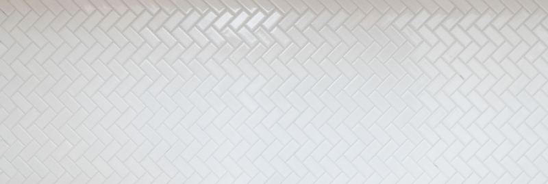 Mosaic tile ceramic herringbone white matt bathtub cladding MOS24-CHB05WM_f