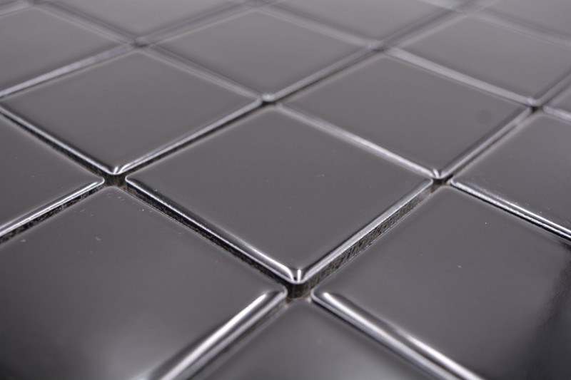 Mosaic tile ceramic black glossy tile backsplash kitchen backsplash MOS16B-0301_f
