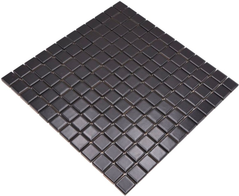 Mosaikfliese Keramik schwarz matt Fliesenspiegel Küchenrückwand MOS18D-0311_f