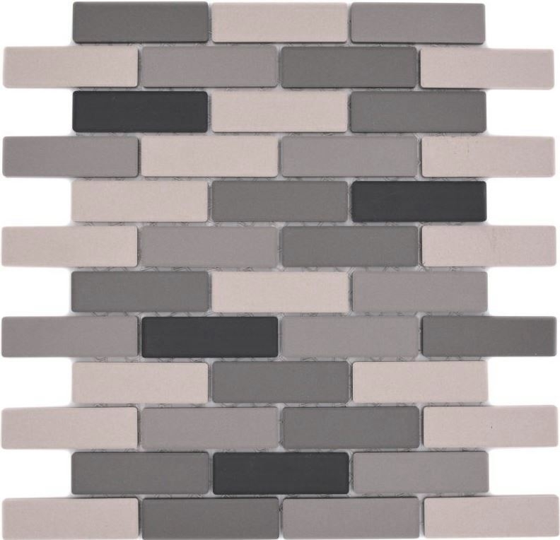 Mosaik Fliese Keramik hellbeige grau Brick unglasiert Duschtasse Bodenfliese MOS26-0206-R10_f
