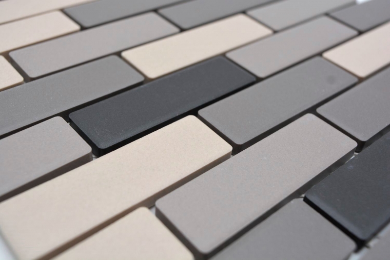 Mosaik Fliese Keramik hellbeige grau Brick unglasiert Duschtasse Bodenfliese MOS26-0206-R10_f