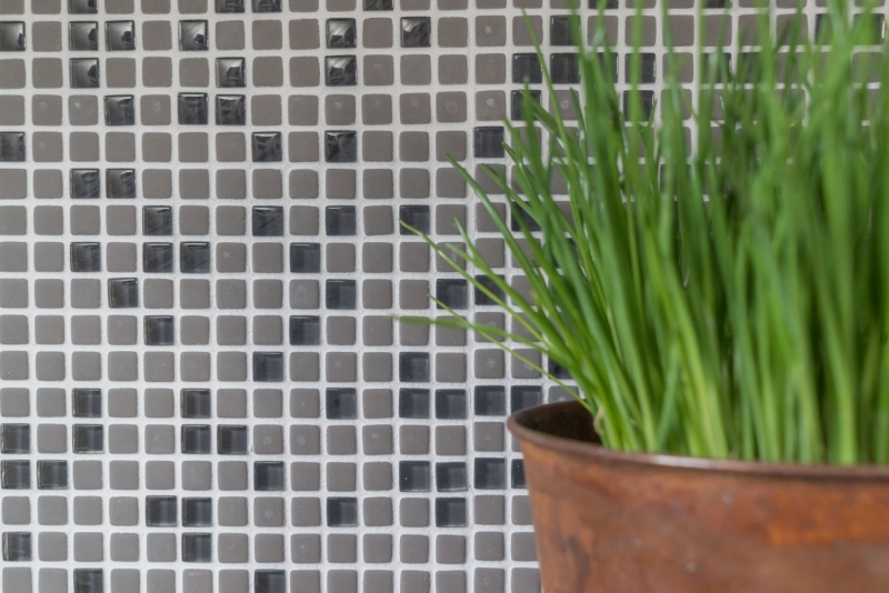 Mosaic tile ECO GLAS Enamel gray-brown matt MOS140-05G_f | 10 mosaic mats