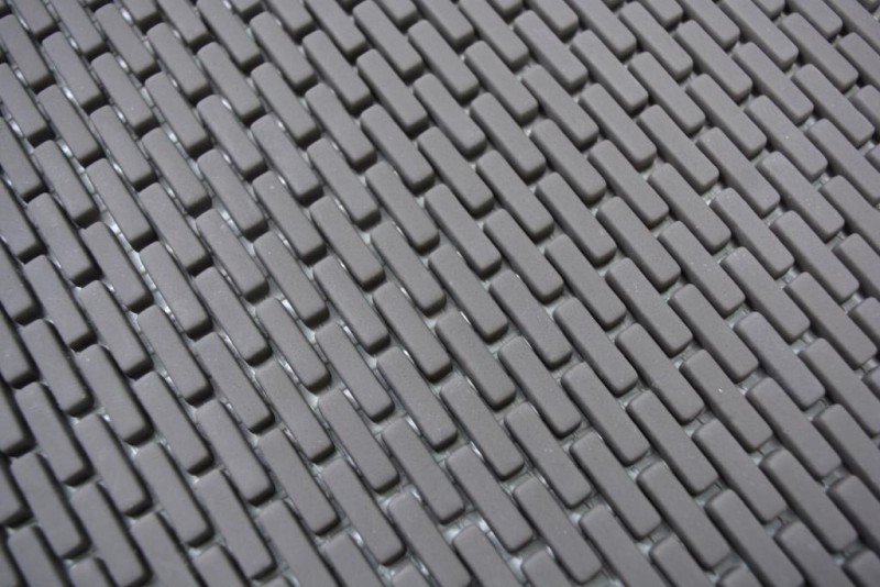 Piastrella di mosaico ECO GLAS Brick Smalto grigio-marrone opaco MOS140-B25G_f | 10 tappetini di mosaico