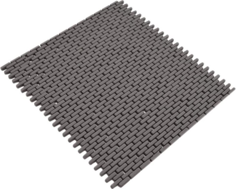 Piastrella di mosaico ECO GLAS Brick Smalto grigio-marrone opaco MOS140-B25G_f | 10 tappetini di mosaico
