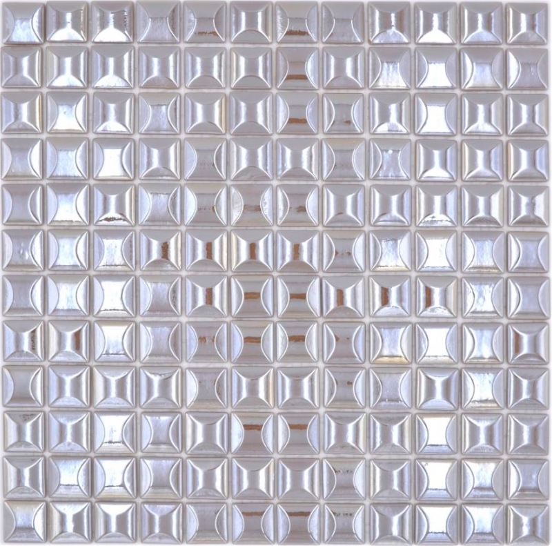 Mosaïque ECO GLAS café métallisé 3DF MOS350-24_f | 10 Tapis de mosaïque