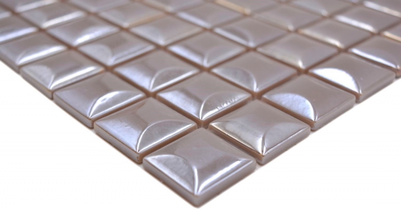 Mosaic tile ECO GLAS coffee metallic 3DF MOS350-24_f | 10 mosaic mats