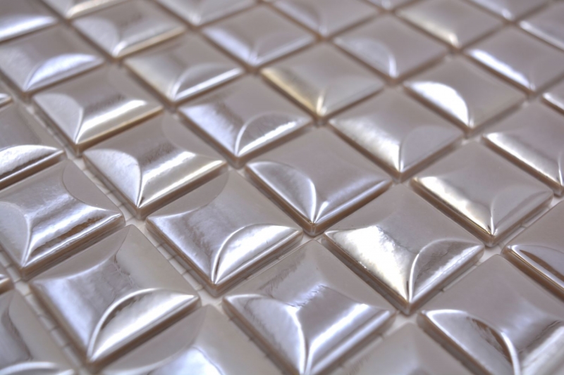 Piastrella di mosaico ECO GLAS caffè metallizzato 3DF MOS350-24_f | 10 tappetini di mosaico