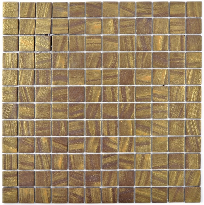 Mosaic tile ECO GLAS satin gold MOS360-05_f | 10 mosaic mats