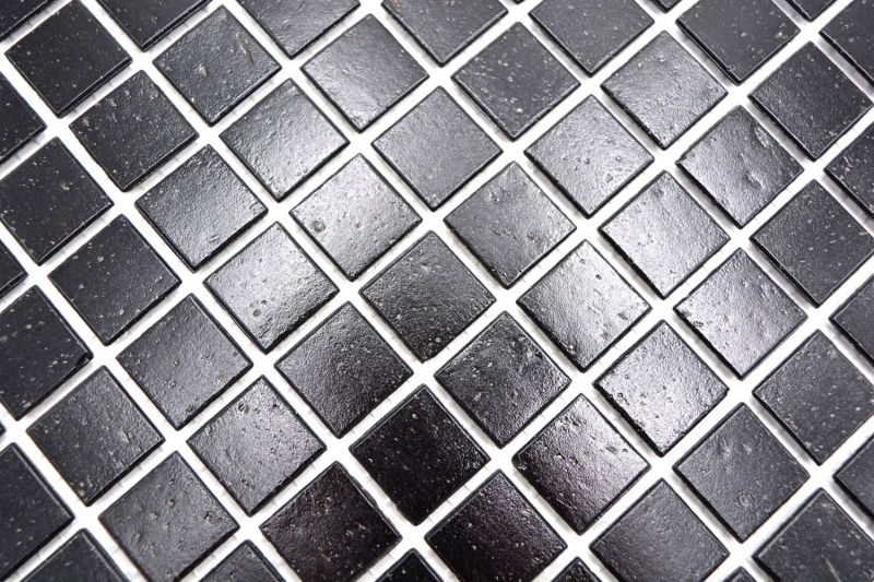 Piastrella di mosaico in vetro nero per pareti piastrelle bagno MOS50-0302_f | 10 tappetini a mosaico