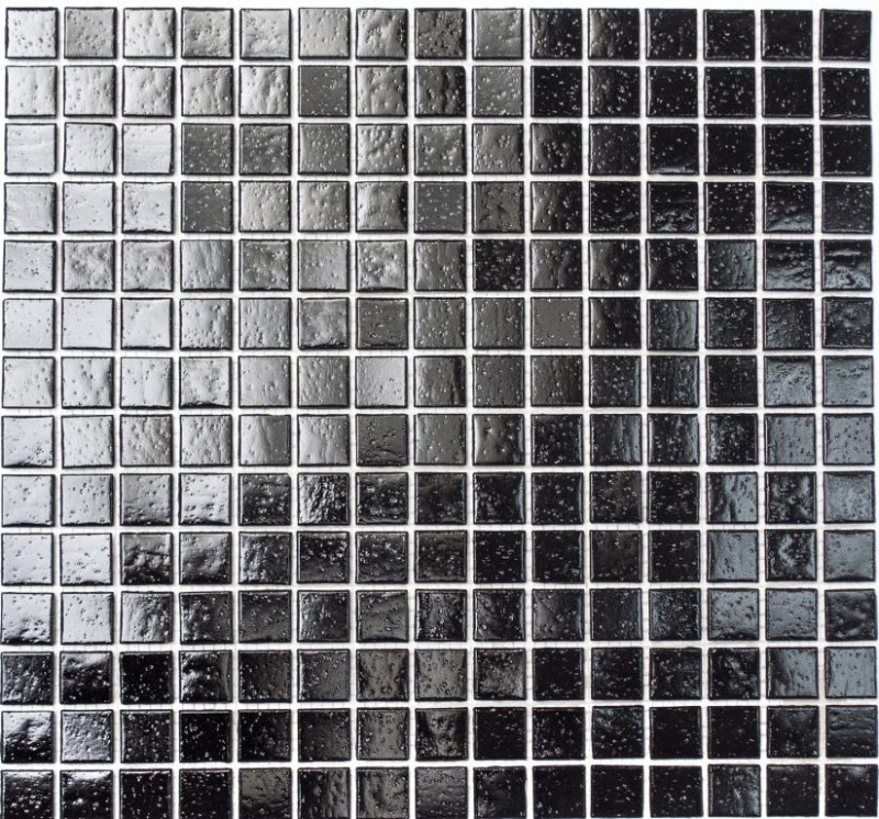 Carreau mosaïque en verre noir Carreau de salle de bain MOS50-0302_f | 10 Tapis mosaïque