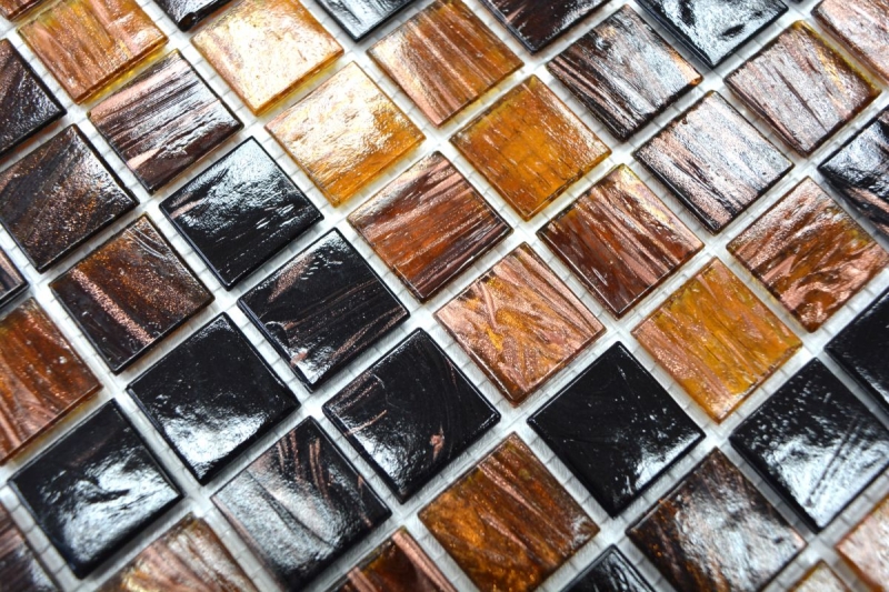 Mosaic tile glass Goldstar brown wall tile bathroom tile shower splashback tile backsplash MOS54-1306_f | 10 mosaic mats