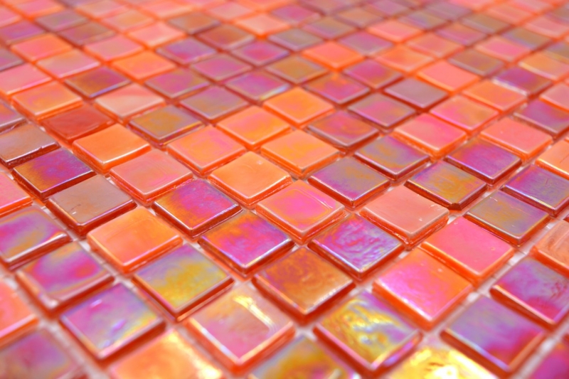 Carreau mosaïque verre rouge Carreaux muraux Carreaux de salle de bain Dos de douche Miroir MOS58-0902_f | 10 Tapis de mosaïque