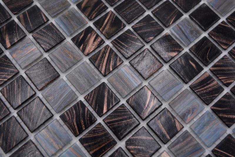 Mosaic tile glass gold silk dark gray wall tile bathroom tile shower splashback tile mirror MOS54-0108_f | 10 mosaic mats