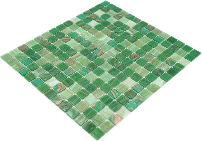 Mosaic tile glass gold-silk green wall tile bathroom tile shower splashback tile backsplash MOS54-0504_f | 10 mosaic mats