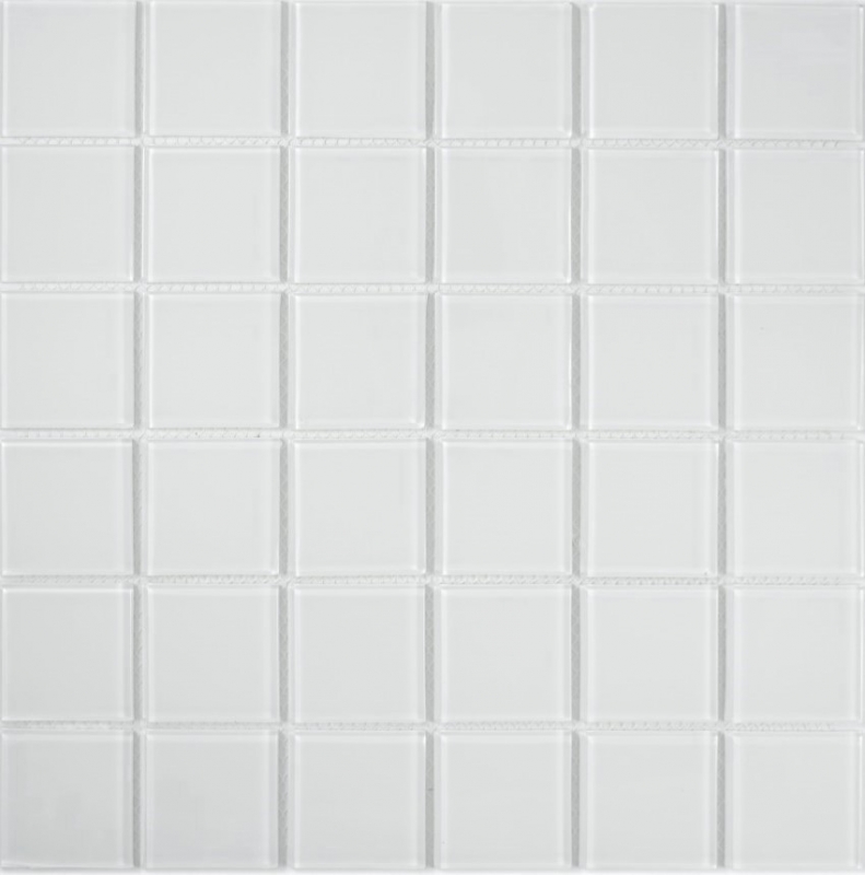 Mosaic tile Translucent glass mosaic Crystal super white BATH WC Kitchen WALL MOS69-0101_f | 10 mosaic mats