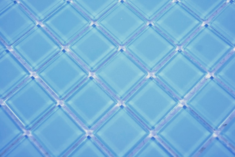 Carreau de mosaïque Translucide Mosaïque de verre Crystal bleu clair SALLE DE BAIN WC CUISINE MUR MOS63-0402_f | 10 Tapis de mosaïque