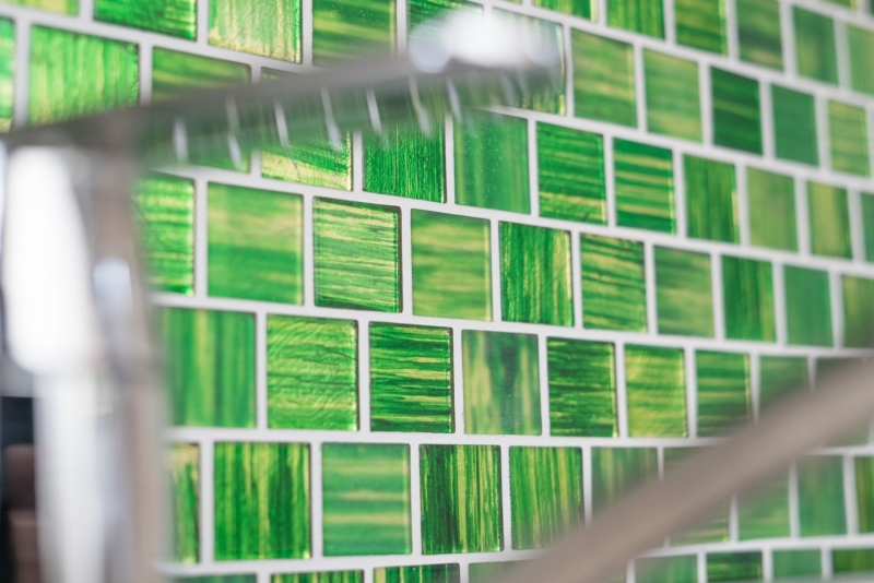 Mosaïque Carreau translucide Mosaïque de verre Crystal Verre laiteux vert clair mat givré MOS68-CF43 10 mattes