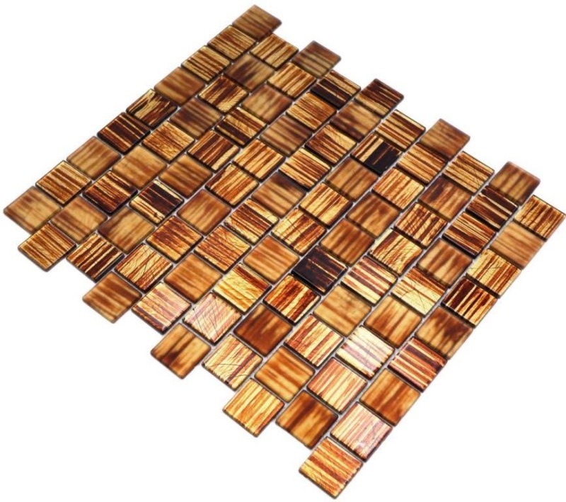 Mosaic tile Glass mosaic Crystal frosted glass brown clear matt frosted MOS68-CF45_f | 10 mosaic mats