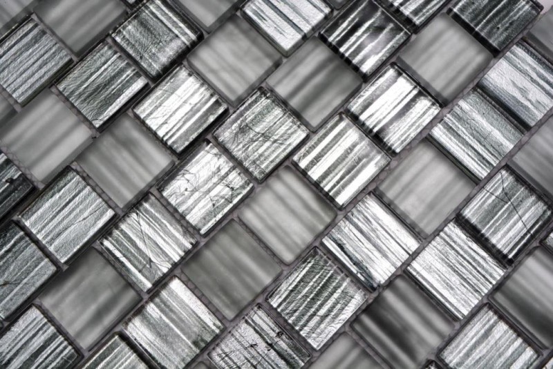 Piastrella di mosaico Mosaico di vetro Cristallo smerigliato vetro nero chiaro opaco smerigliato MOS78-CF81_f