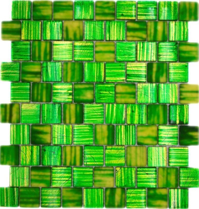 Mosaïque Translucide Mosaïque de verre Crystal Verre laiteux vert clair mat givré MOS78-CF83_f