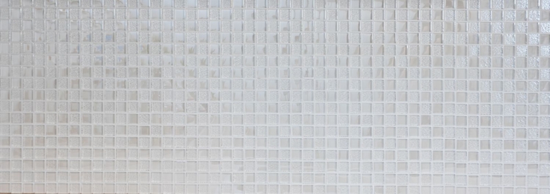 Carreau de mosaïque Translucide blanc Mosaïque de verre Crystal Lüster blanc MOS88-8LU90_f | 10 Tapis de mosaïque
