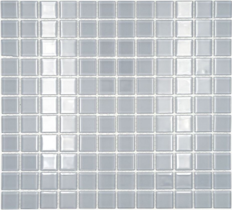 Carreau de mosaïque gris translucide Mosaïque de verre Crystal gris clair SALLE DE BAIN WC CUISINE MUR MOS60-0204_f | 10 Tapis de mosaïque