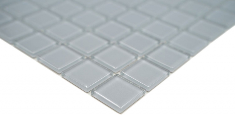 Piastrella di mosaico Grigio traslucido Mosaico di vetro Cristallo grigio chiaro BAGNO WC Cucina PARETE MOS60-0204_f | 10 tappetini di mosaico