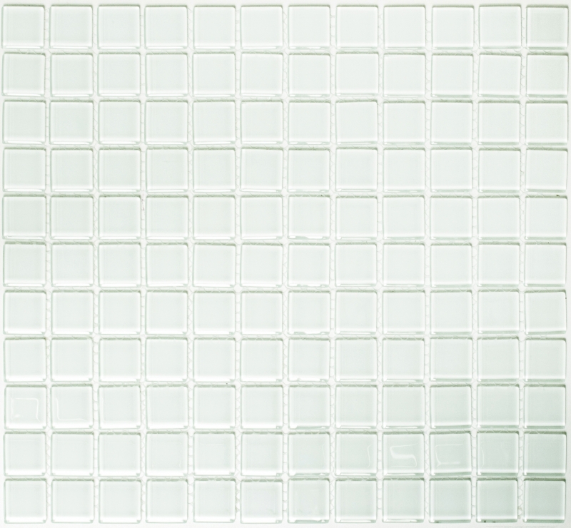 Carreau de mosaïque blanc translucide avec nuance de vert Mosaïque de verre Crystal BAD WC cuisine MOS60-0102_f | 10 Tapis de mosaïque