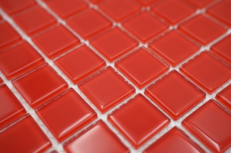Mosaikfliese Transluzent rot Glasmosaik Crystal rot BAD WC Küche WAND MOS60-0904 