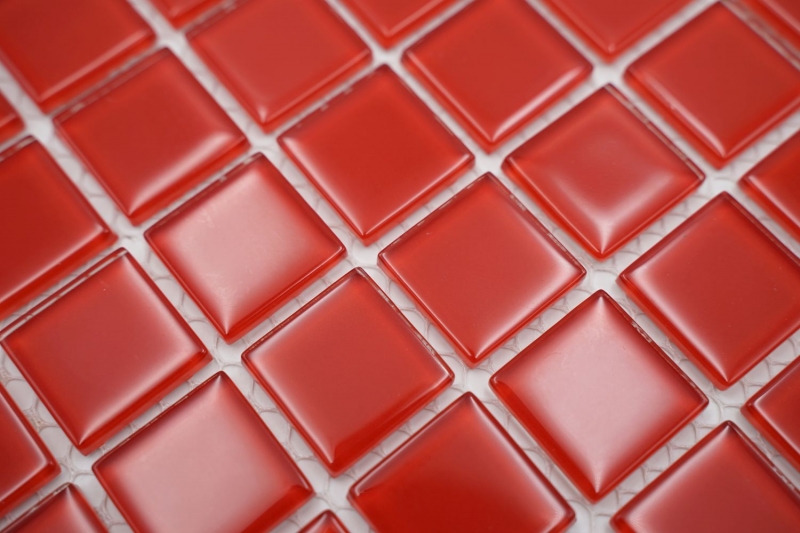 Mosaikfliese Transluzent rot Glasmosaik Crystal rot BAD WC Küche WAND MOS60-0904_f | 10 Mosaikmatten