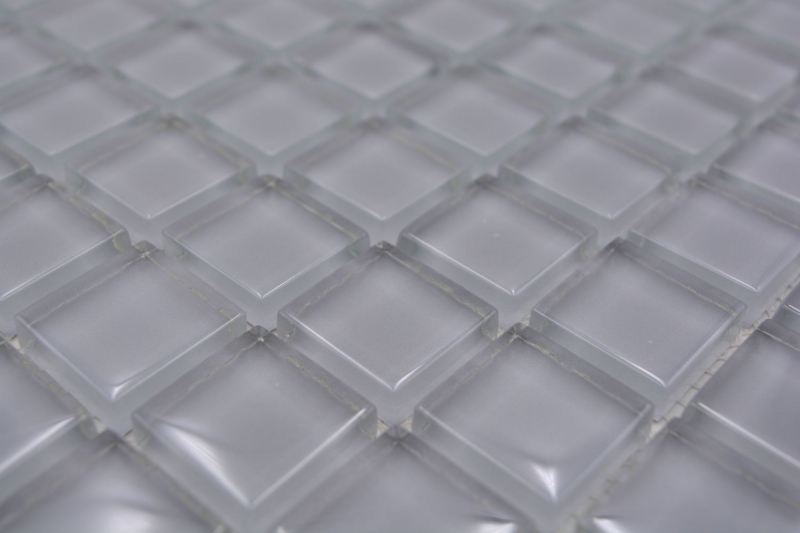 Piastrella di mosaico Grigio traslucido Mosaico di vetro Cristallo grigio chiaro BAGNO WC Cucina PARETE MOS70-0204_f | 10 tappetini di mosaico