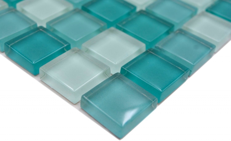 Piastrella di mosaico Verde traslucido Mosaico di vetro Verde cristallo BAGNO WC Cucina PARETE MOS72-0602_f | 10 tappetini di mosaico