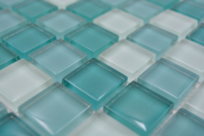 Piastrella di mosaico Verde traslucido Mosaico di vetro Verde cristallo BAGNO WC Cucina PARETE MOS72-0602_f | 10 tappetini di mosaico
