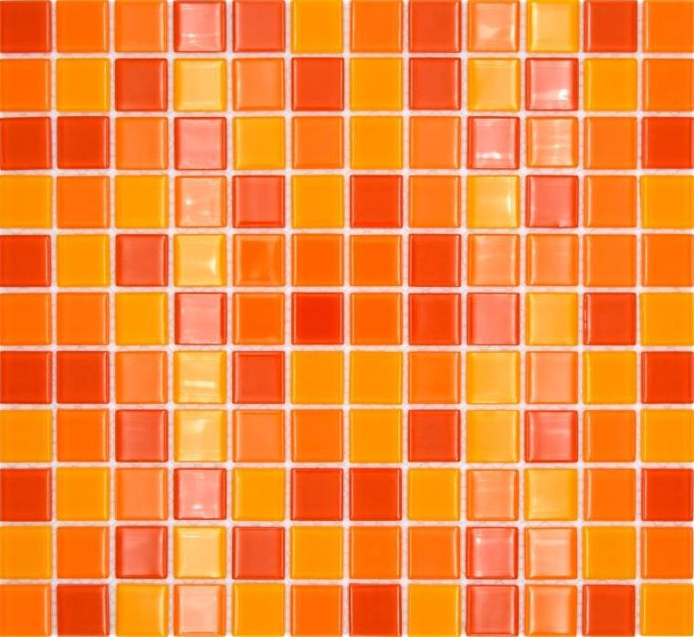 Mosaikfliese Transluzent gelb orange rot Glasmosaik Crystal gelb orange rot MOS62-0802_f | 10 Mosaikmatten