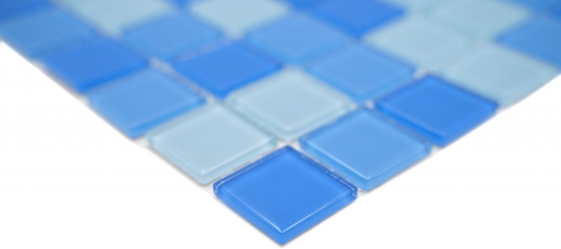 Mosaic tile Translucent light blue Glass mosaic Crystal light blue BATH WC Kitchen WALL MOS62-0404_f | 10 mosaic mats