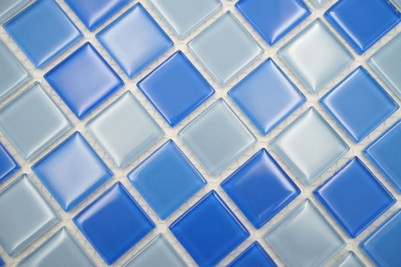 Carreau de mosaïque Translucide bleu clair Mosaïque de verre Crystal bleu clair SALLE DE BAIN WC CUISINE MUR MOS62-0404_f | 10 Tapis de mosaïque