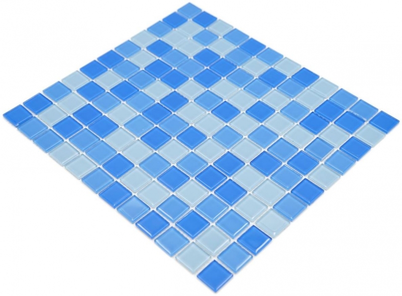 Piastrella di mosaico azzurro traslucido Mosaico di vetro azzurro cristallino BAGNO WC Cucina PARETE MOS62-0404_f | 10 tappetini di mosaico