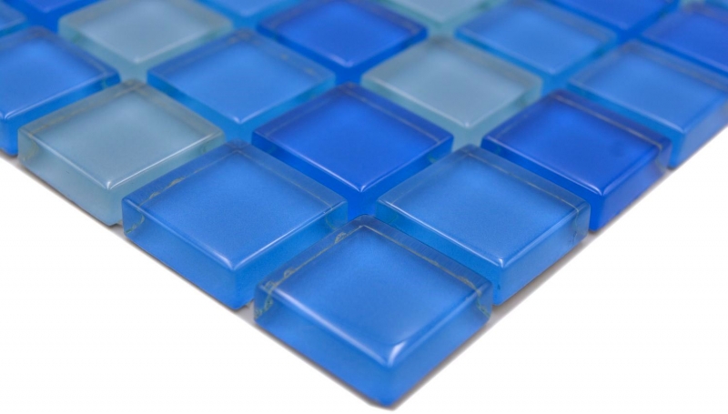 Piastrella di mosaico Traslucido azzurro Mosaico di vetro Cristallo azzurro BAGNO WC Cucina PARETE MOS72-0406_f | 10 tappetini di mosaico