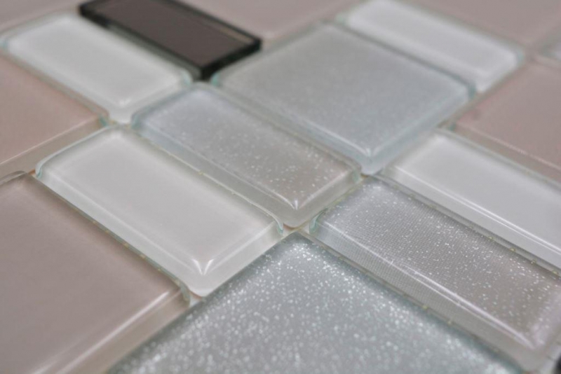 Mosaic tile translucent pearl combination iridescent pearl-colored MOS68-0136P_f | 10 mosaic mats