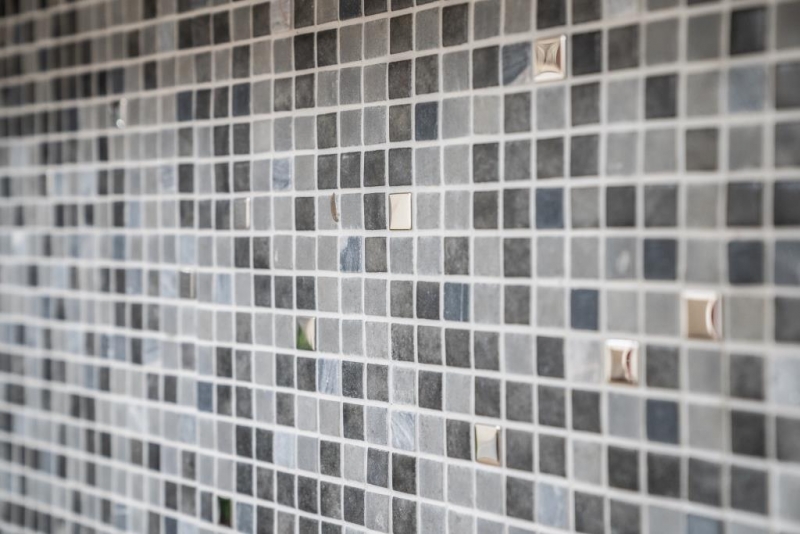 Piastrella mosaico pietra traslucida nero NERO BAD WC cucina WALL MOS91-0334_f | 10 tappetini mosaico