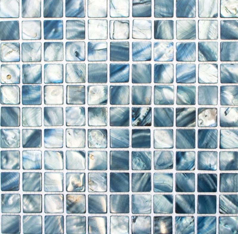 Conchiglia mosaico madreperla argento blu alzatina cucina MOS150-SM2582_f