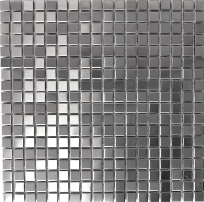 Mosaik Rückwand Edelstahl silber silber Stahl gebürstet Küchenrückwand MOS129-CE15D_f